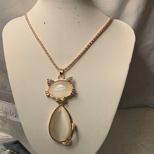 Fashion Jewelry Gold Cat Pendant Necklace